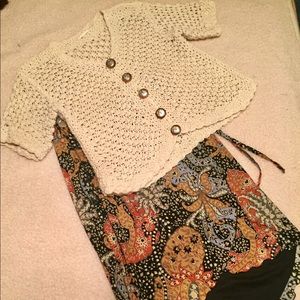 Crocheted cropped sweater